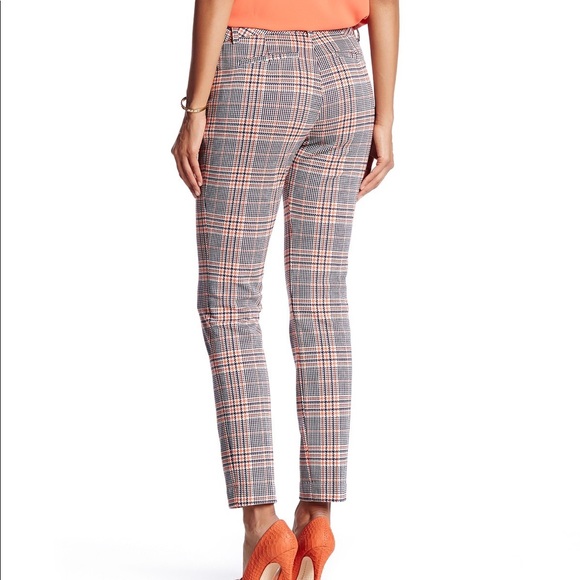 Unworn New Trina Turk Plaid Print Trousers Size 4 - Picture 2 of 7